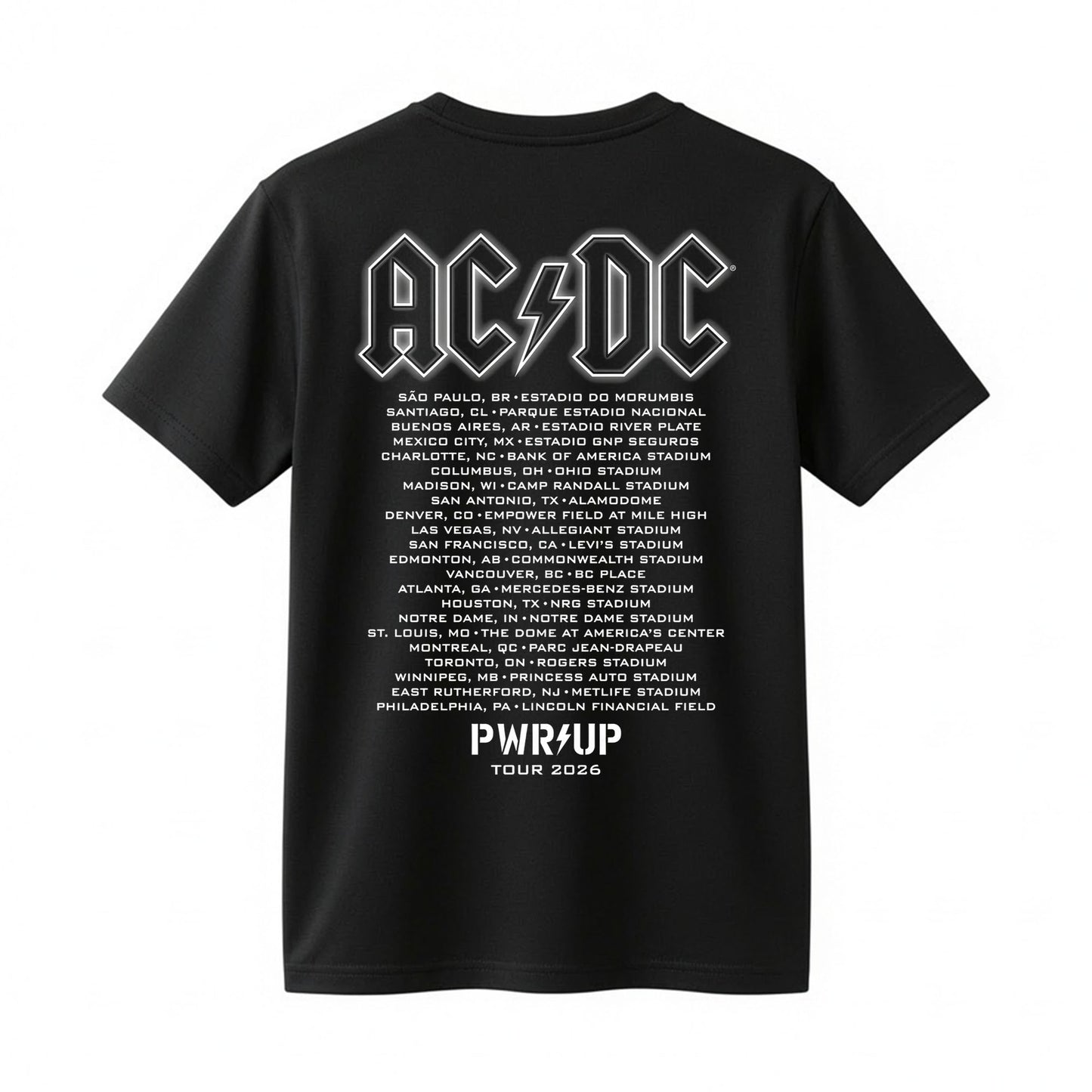 AC/DC Power Up Tour 2026 Wisconsin Badgers Camp Randall Stadium Concert T-Shirt