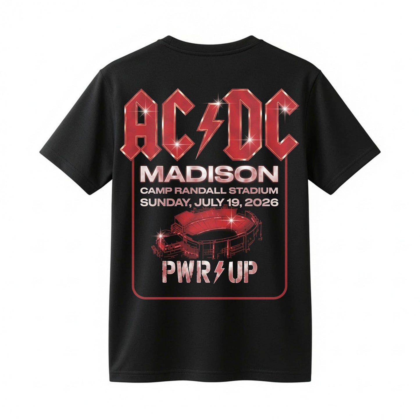 AC/DC Madison Camp Randall Stadium 2026 Wisconsin Badgers Concert T-Shirt