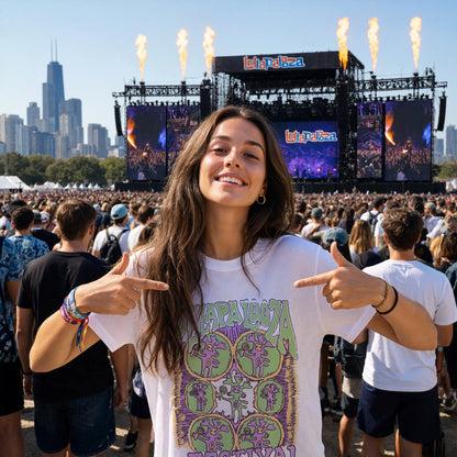 Lollapalooza Festival Graphic T-Shirt – Retro Psychedelic Art Chicago Concert Lineup Tee