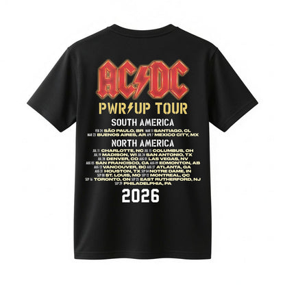AC/DC Power Up Tour 2026 Madison Concert Shirt - South and North America Dates Tee