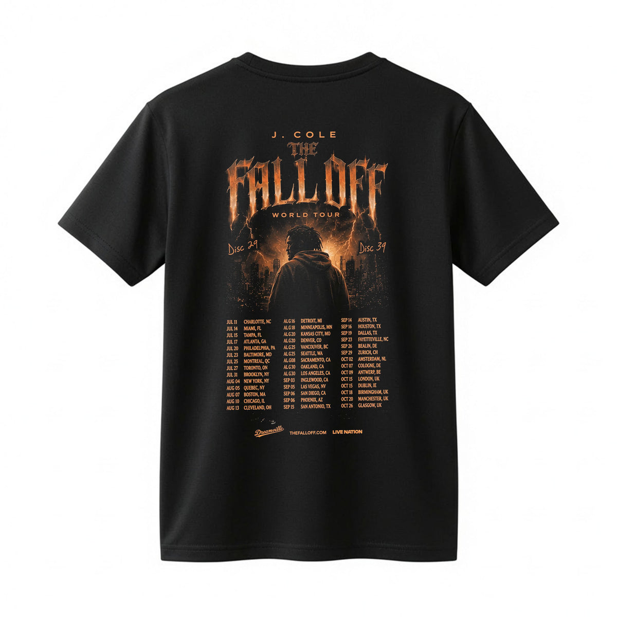 J Cole The Fall Off World Tour 2026 Shirt - J Cole Tour Dates Tee