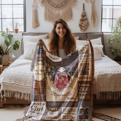 Personalized Book Lover Blanket with Name