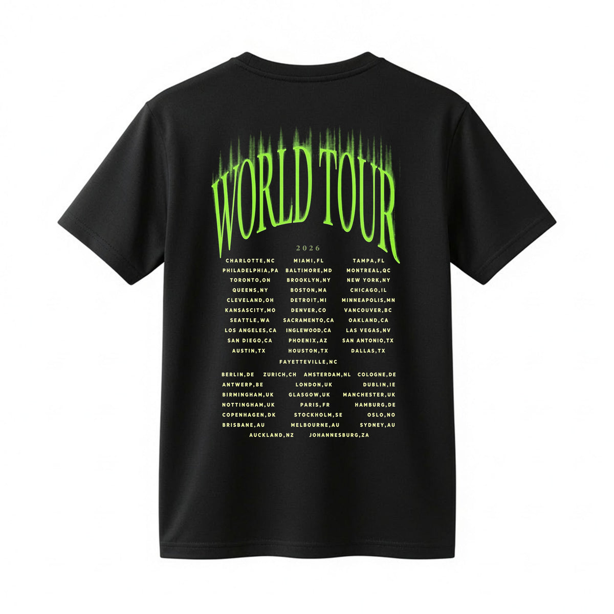 J. Cole The Fall Off World Tour 2026 Shirt - Neon Graphic Rap Concert Tee