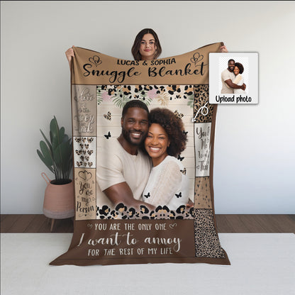 Personalized Couple Blanket with Custom Photo & Names