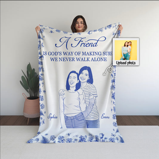 Personalized Best Friend Blanket with Custom Photo & Names