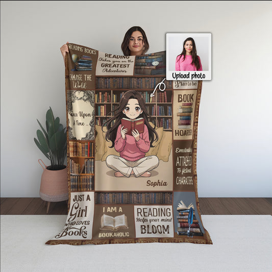 Personalized Book Lover Blanket with Name