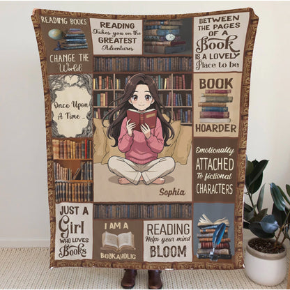Personalized Book Lover Blanket with Name
