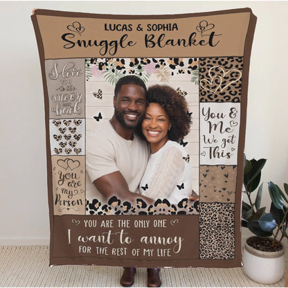 Personalized Couple Blanket with Custom Photo & Names