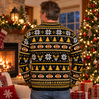 Back view of the Nutcracker Referee ugly Christmas sweater