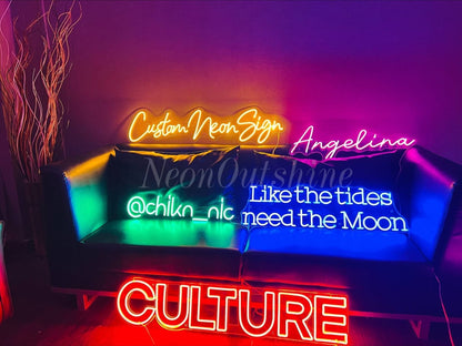 Custom Name Neon Sign | Neon Light Sign | Personalized Neon Decorations | Wall Decor | Aesthetic Room Decor | Home Decor | LED Neon Signs
