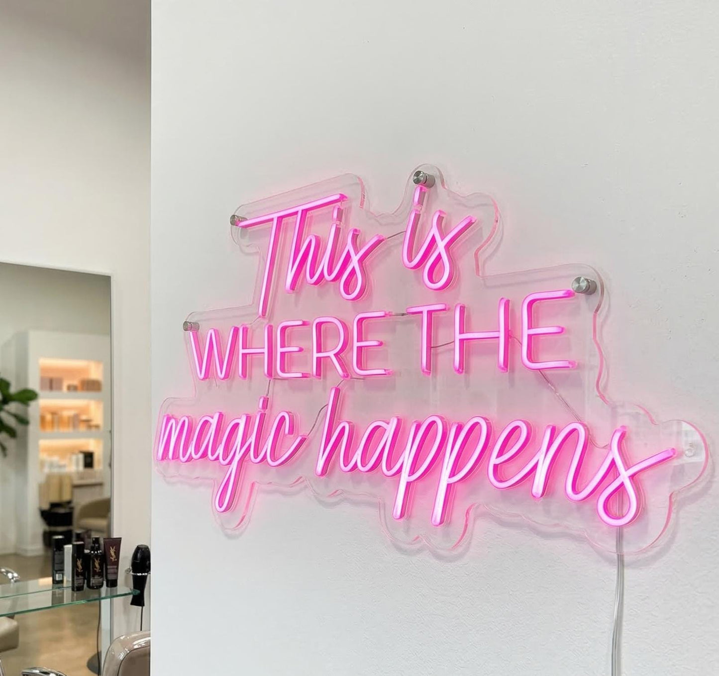 Custom Neon Sign for Hair Salon & Beauty Bar Decor | Personalized LED Neon Light Sign for Business | Aesthetic Wall Art | Salon Name Sign