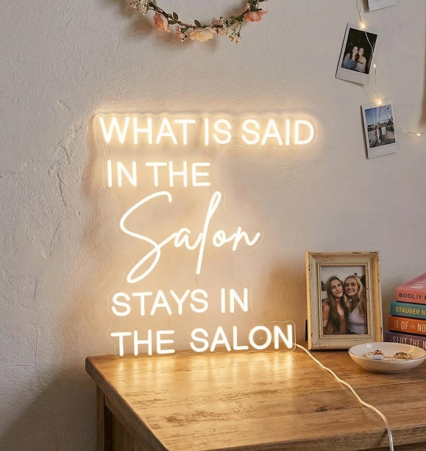 Custom Neon Sign for Hair Salon & Beauty Bar Decor | Personalized LED Neon Light Sign for Business | Aesthetic Wall Art | Salon Name Sign