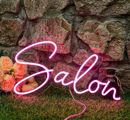 Custom Neon Sign for Hair Salon & Beauty Bar Decor | Personalized LED Neon Light Sign for Business | Aesthetic Wall Art | Salon Name Sign