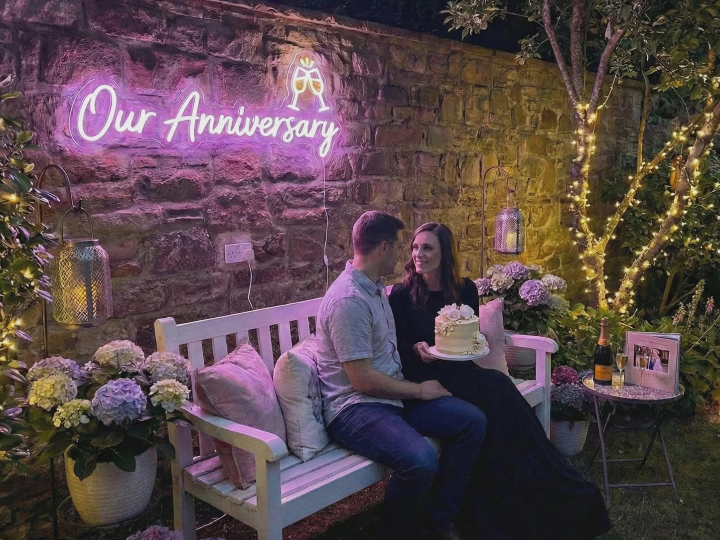 Custom LED Neon Sign for Anniversary – Personalized Wedding or Relationship Celebration Décor, Romantic Party Glow