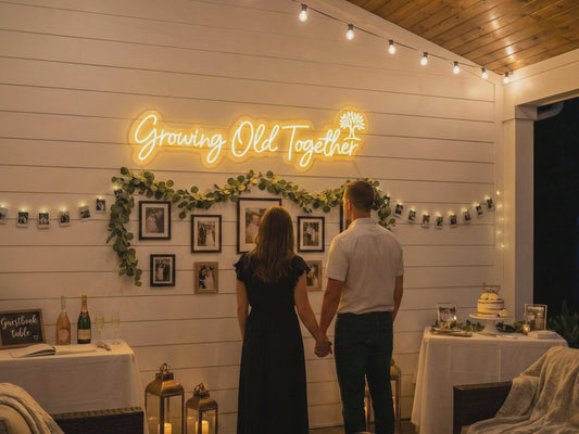Custom LED Neon Sign for Anniversary – Personalized Wedding or Relationship Celebration Décor, Romantic Party Glow