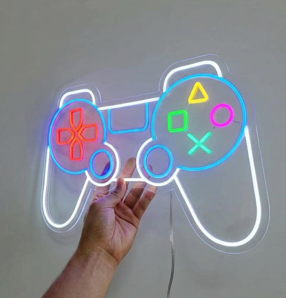 Custom Gaming Neon Sign, LED Wall Decor for Game Room, Personalized Gamer Gift, Neon Lights for Bedroom, PlayStation Controller Wall Art