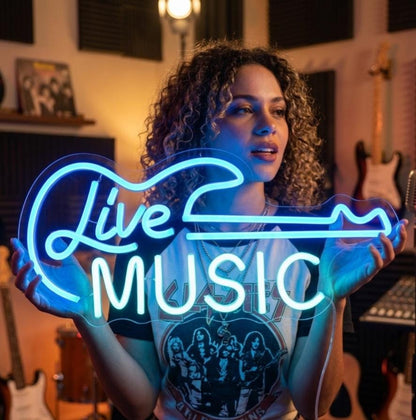 Custom Music LED Neon Sign | Personalized Studio Wall Art | Music Note & Quote Neon Light | Home Theater and Bedroom Glow Decor