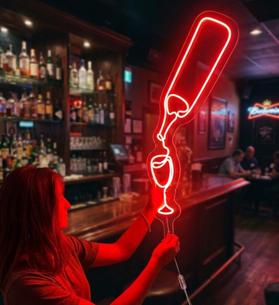 Custom Bar Neon Sign | LED Cocktail Drink Light for Home Bar Wall Decor | Personalized Wine Party Sign | Man Cave Decor, Beer & Spirit Signs