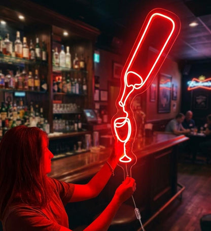 Custom Bar Neon Sign | LED Cocktail Drink Light for Home Bar Wall Decor | Personalized Wine Party Sign | Man Cave Decor, Beer & Spirit Signs