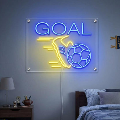 Custom Football Neon Sign | Personalized Soccer Player LED Light | Boys Room Wall Decor | Soccer Gift for Kids | Sports Bar Name Neon Sign