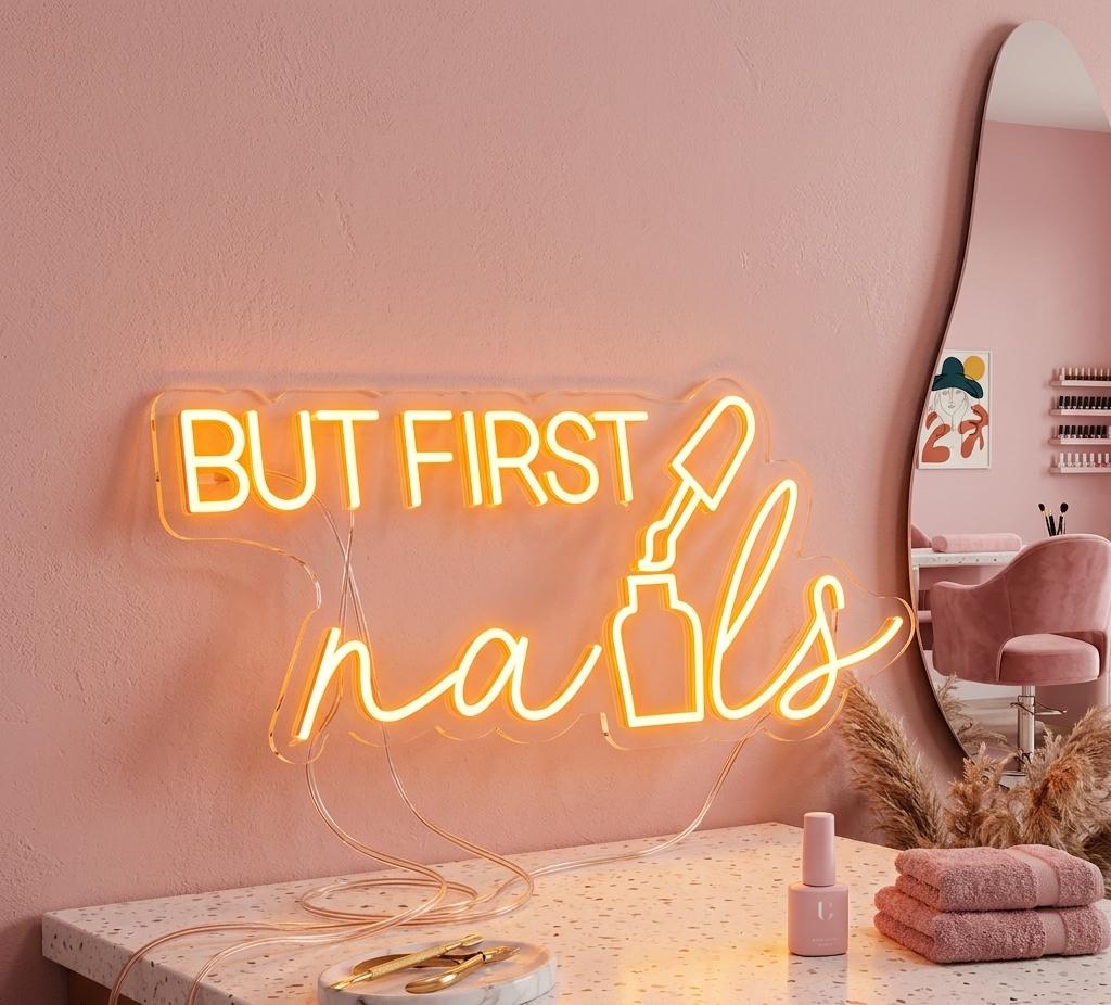 Custom LED Neon Sign for Nail Salon Decor, Beauty Lounge Wall Art, Personalized Business Sign, Aesthetic Gift for Her, Salon Opening Decor