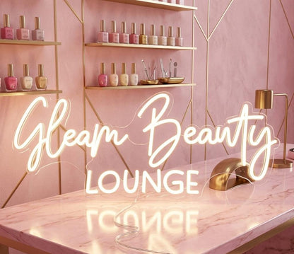 Custom LED Neon Sign for Nail Salon Decor, Beauty Lounge Wall Art, Personalized Business Sign, Aesthetic Gift for Her, Salon Opening Decor