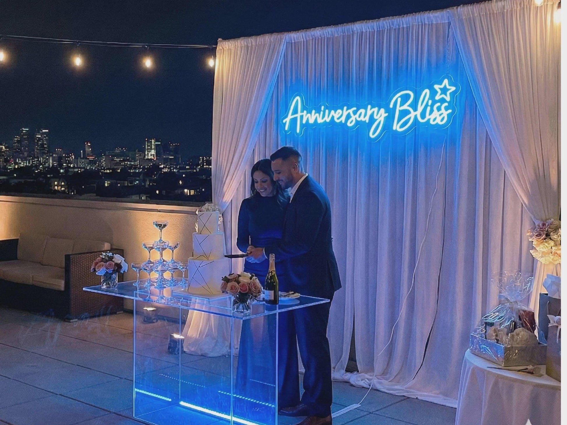 Custom LED Neon Sign for Anniversary – Personalized Wedding or Relationship Celebration Décor, Romantic Party Glow