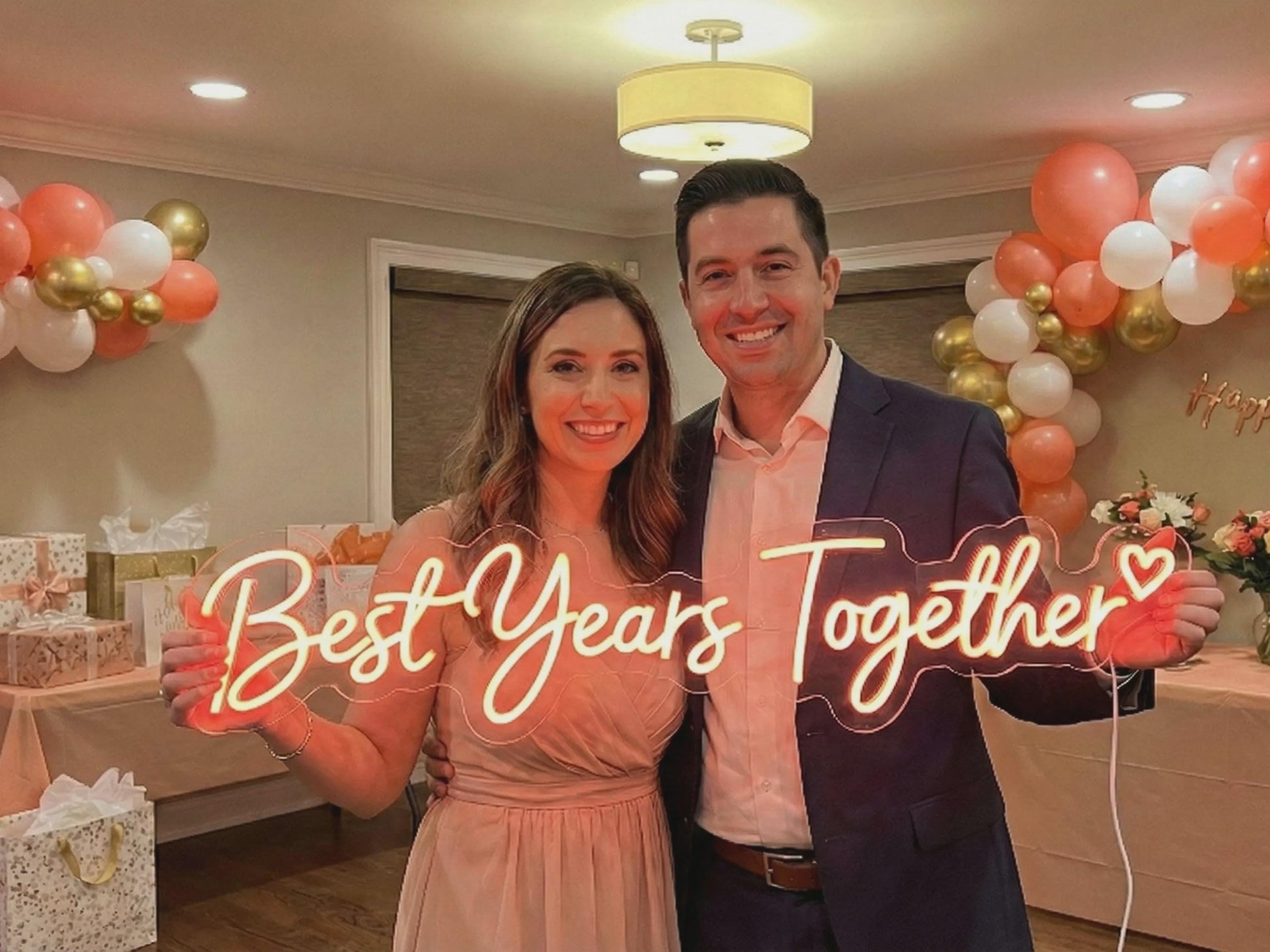 Custom LED Neon Sign for Anniversary – Personalized Wedding or Relationship Celebration Décor, Romantic Party Glow