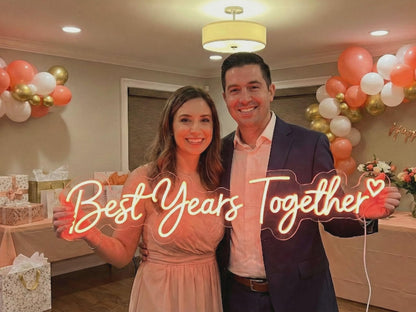 Custom LED Neon Sign for Anniversary – Personalized Wedding or Relationship Celebration Décor, Romantic Party Glow