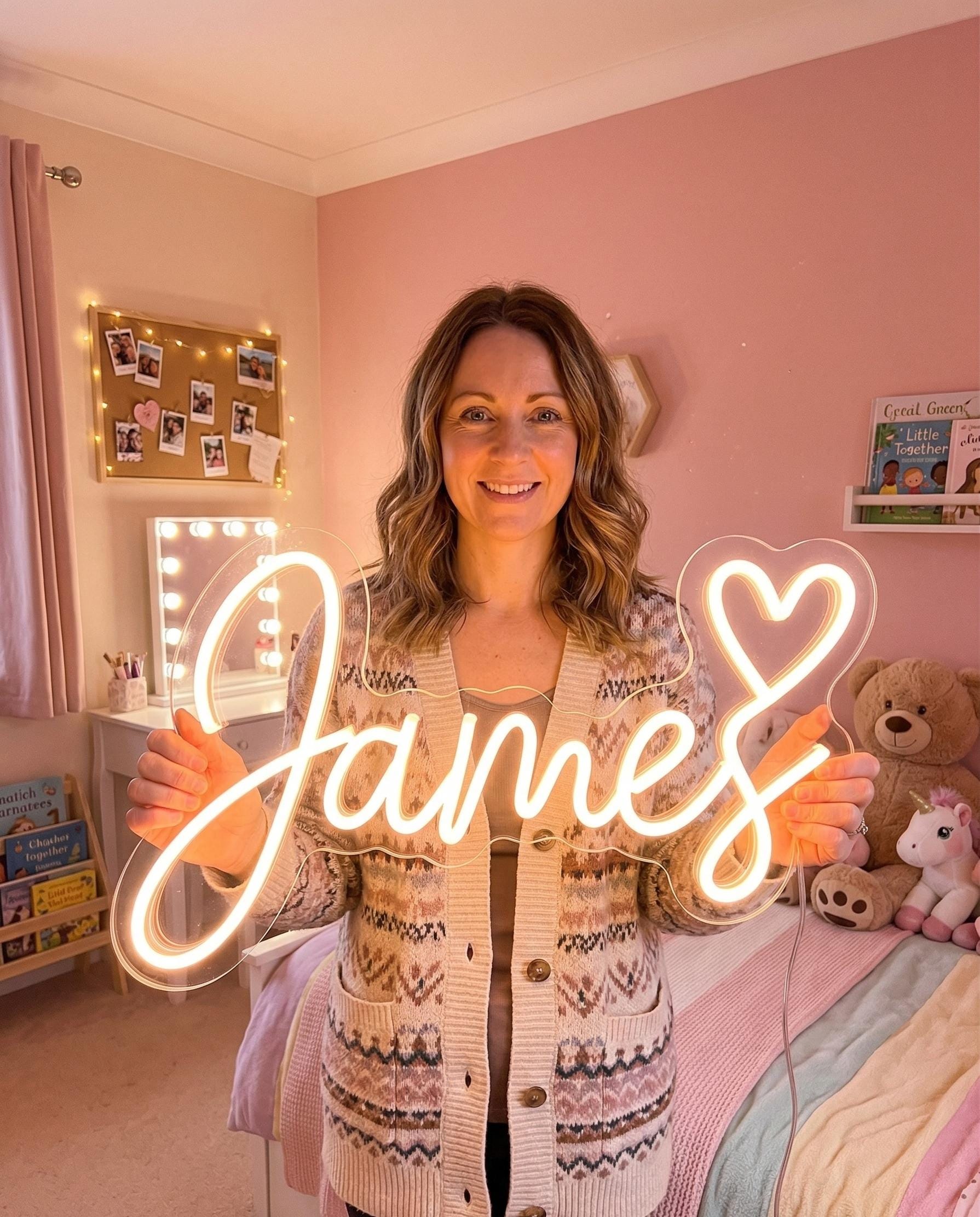 Custom Neon Sign Name Light - Personalized LED Bedroom Decor for Girls & Boys, Kids Nursery Night Light, Wedding Wall Art, Birthday Gift