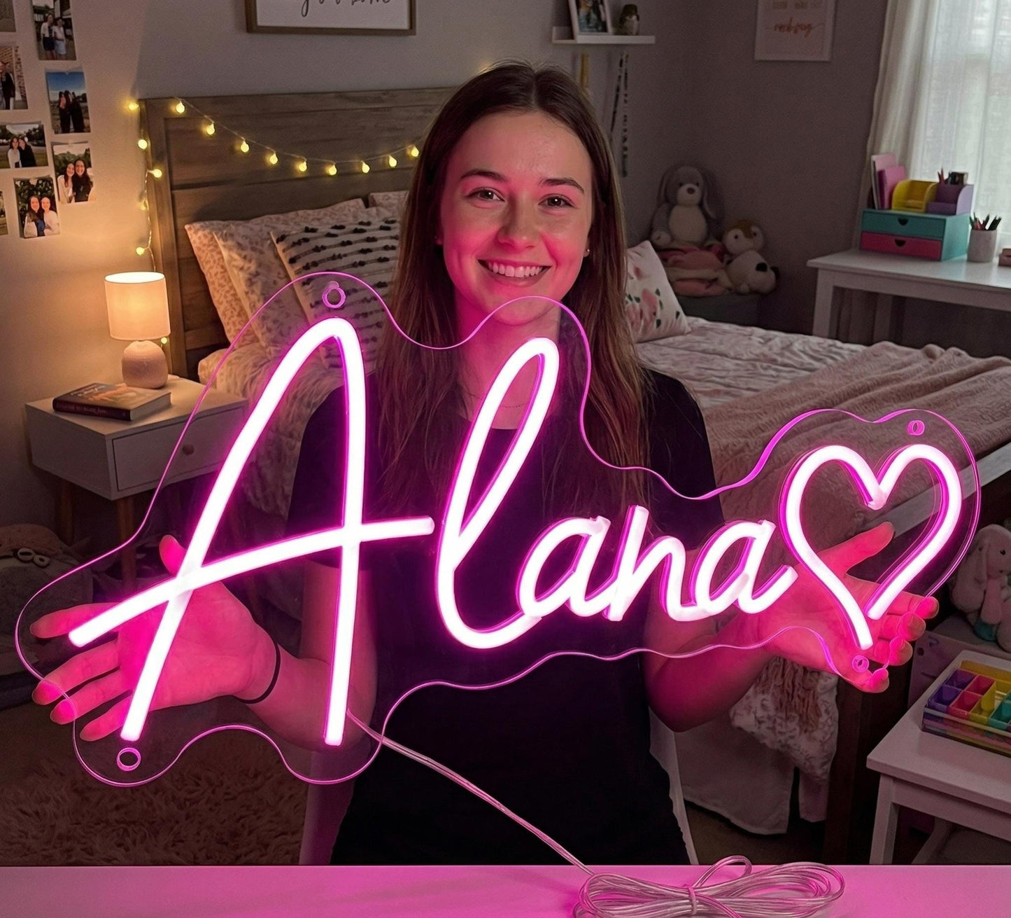 Custom Neon Sign Name Light - Personalized LED Bedroom Decor for Girls & Boys, Kids Nursery Night Light, Wedding Wall Art, Birthday Gift