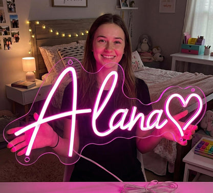Custom Neon Sign Name Light - Personalized LED Bedroom Decor for Girls & Boys, Kids Nursery Night Light, Wedding Wall Art, Birthday Gift
