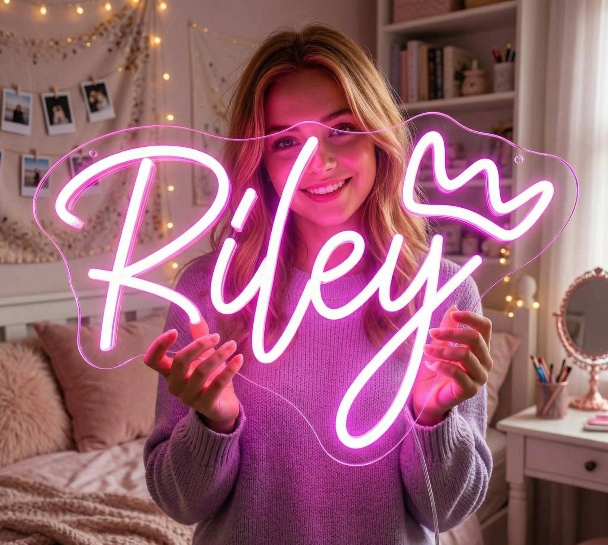 Custom Neon Sign Name Light - Personalized LED Bedroom Decor for Girls & Boys, Kids Nursery Night Light, Wedding Wall Art, Birthday Gift