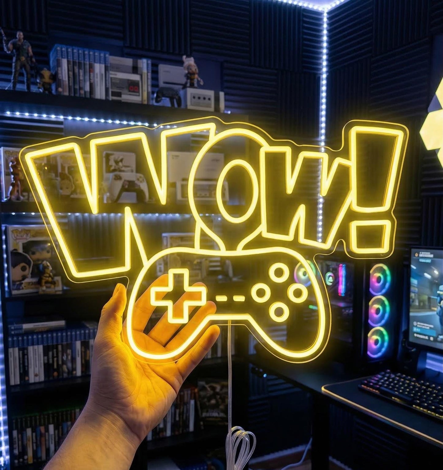 Custom Gaming Neon Sign, LED Wall Decor for Game Room, Personalized Gamer Gift, Neon Lights for Bedroom, PlayStation Controller Wall Art