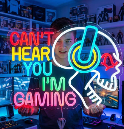 Custom Gaming Neon Sign, LED Wall Decor for Game Room, Personalized Gamer Gift, Neon Lights for Bedroom, PlayStation Controller Wall Art