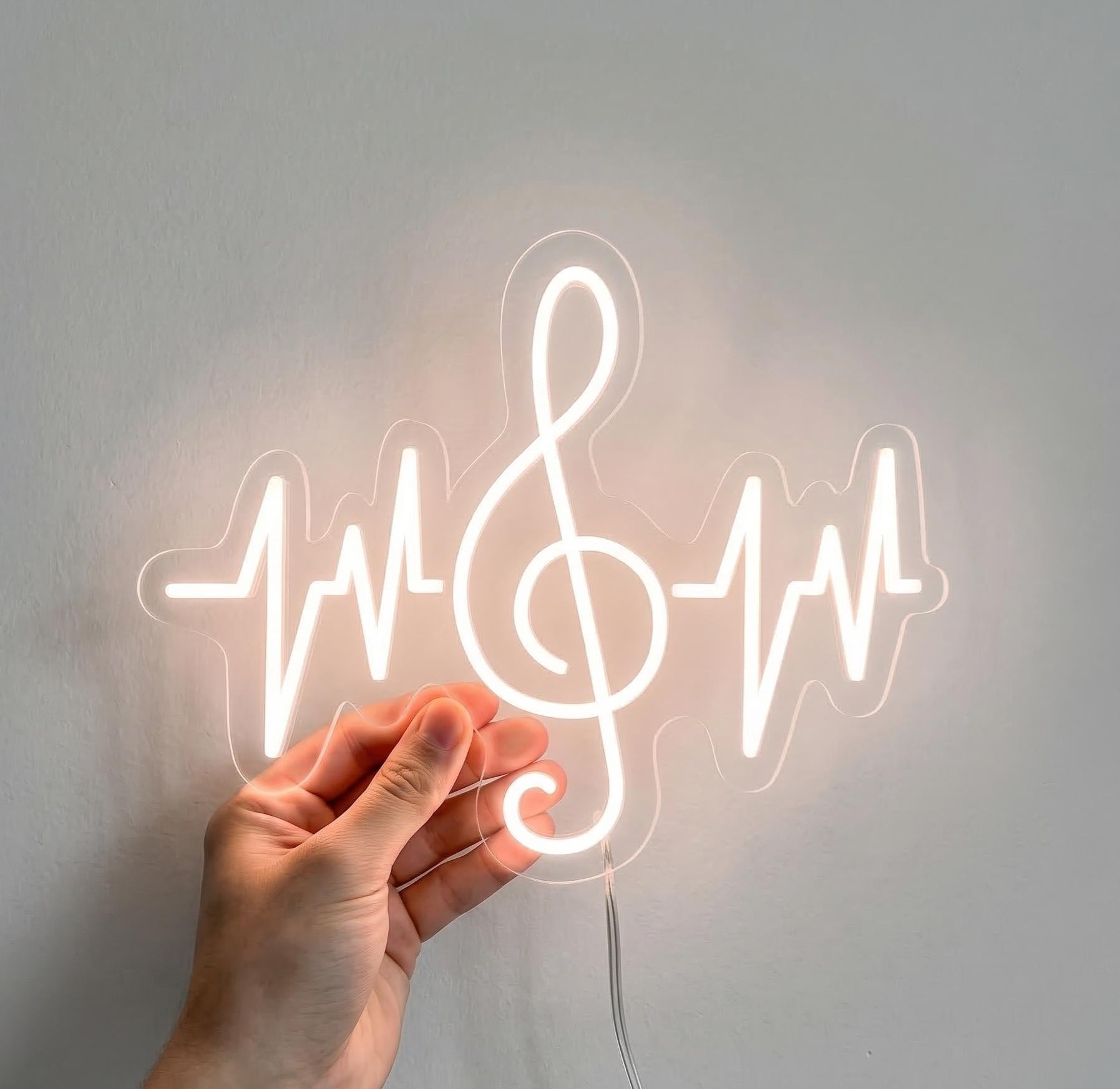 Custom Music LED Neon Sign | Personalized Studio Wall Art | Music Note & Quote Neon Light | Home Theater and Bedroom Glow Decor