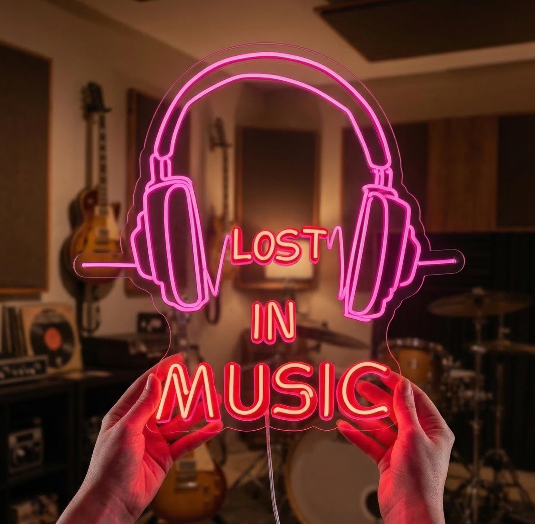 Custom Music LED Neon Sign | Personalized Studio Wall Art | Music Note & Quote Neon Light | Home Theater and Bedroom Glow Decor