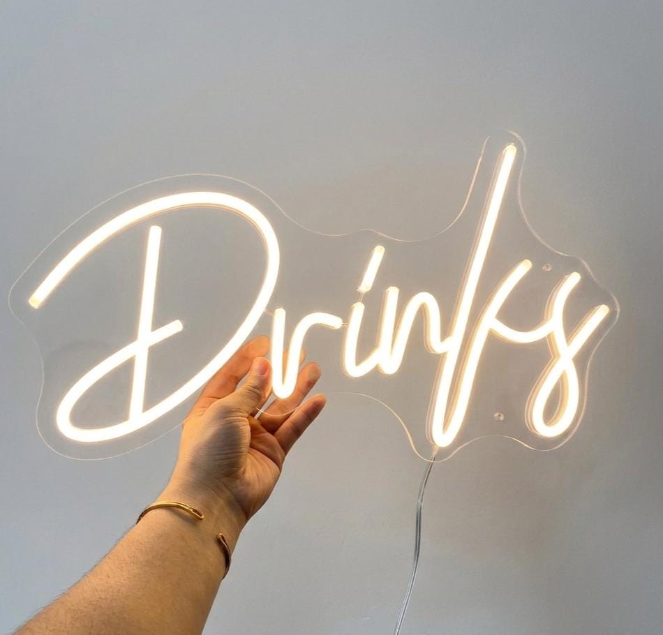 Custom Bar Neon Sign | LED Cocktail Drink Light for Home Bar Wall Decor | Personalized Wine Party Sign | Man Cave Decor, Beer & Spirit Signs