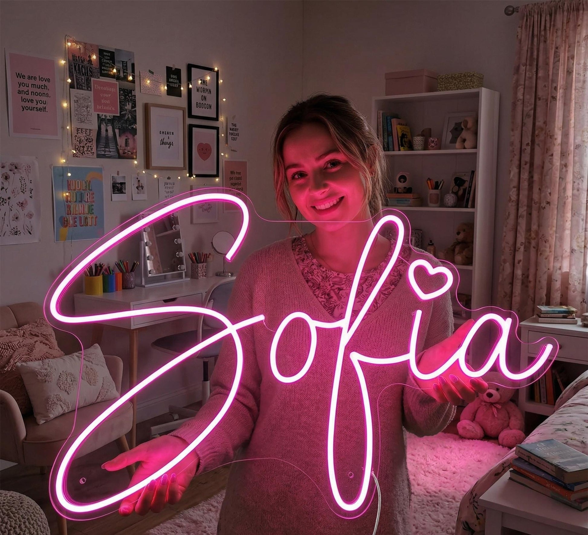 Custom Neon Sign Name Light - Personalized LED Bedroom Decor for Girls & Boys, Kids Nursery Night Light, Wedding Wall Art, Birthday Gift
