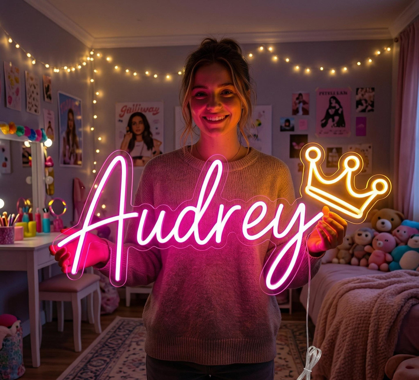 Custom Neon Sign Name Light - Personalized LED Bedroom Decor for Girls & Boys, Kids Nursery Night Light, Wedding Wall Art, Birthday Gift