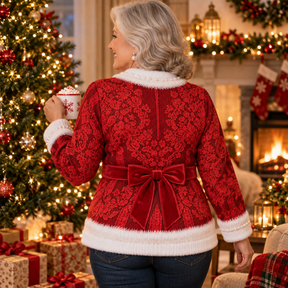 Back of the Glam Granny Claus ugly Christmas sweater