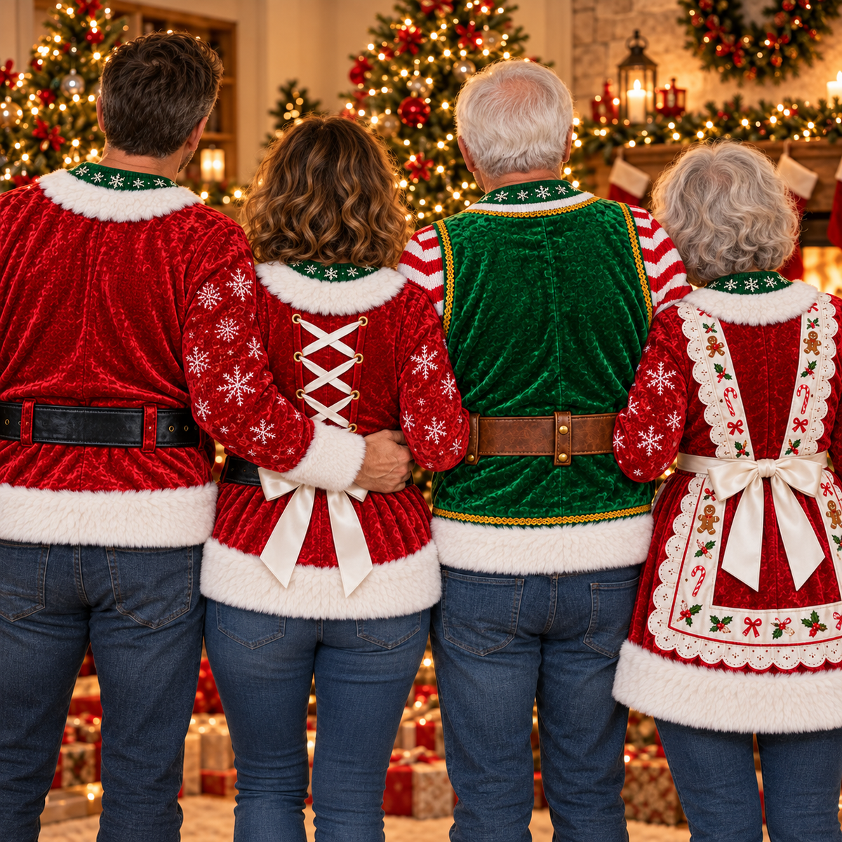 Back of the Naughty List Family ugly Christmas sweaters